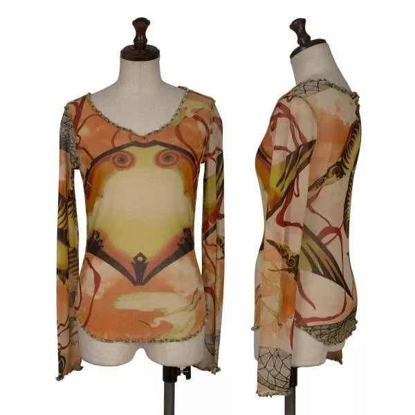 Jean Paul Gaultier Vintage Yellow Butterfly Mesh Top