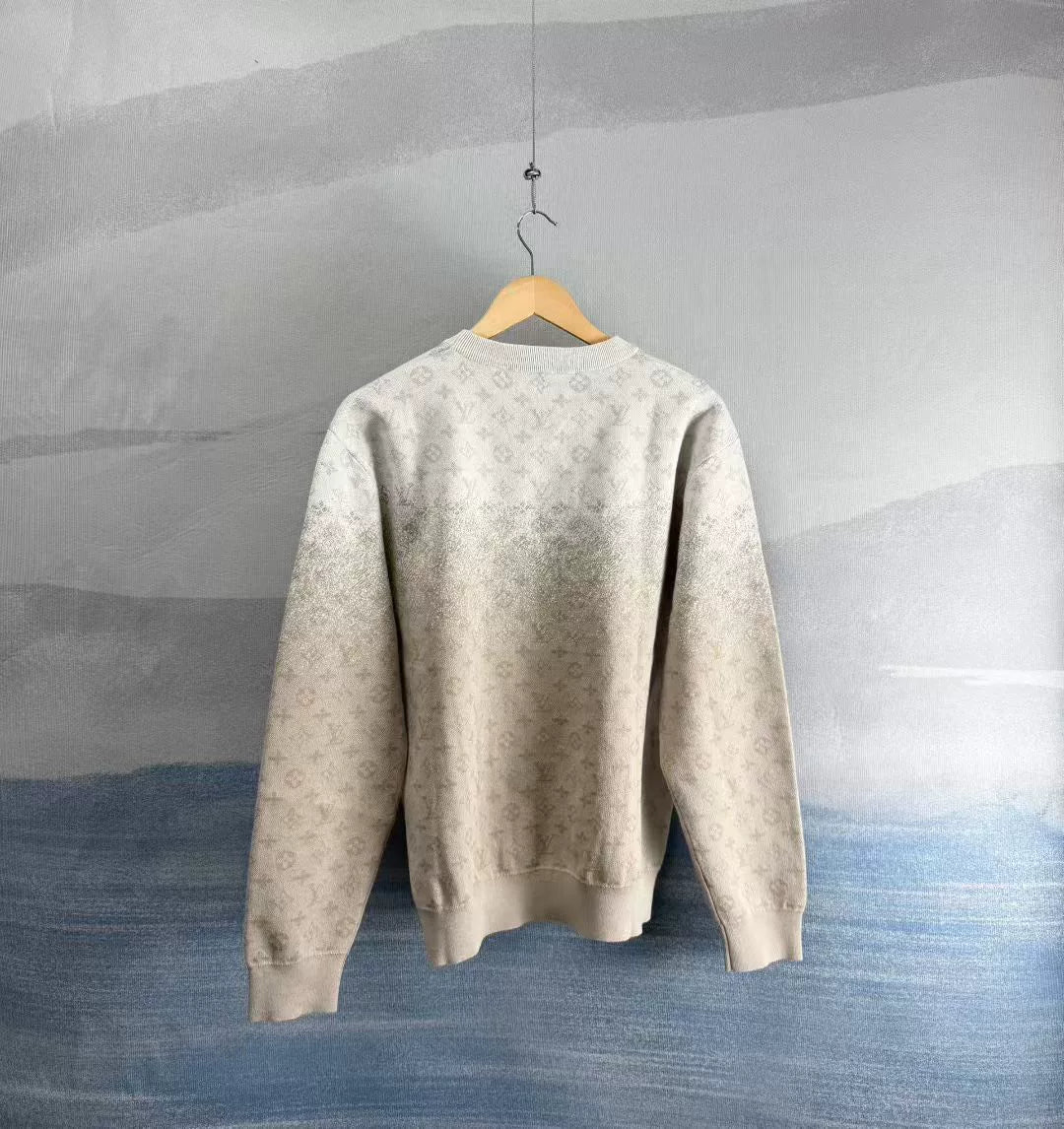 Louis Vuitton SS26 Khaki Gradient Monogram Knit Sweater