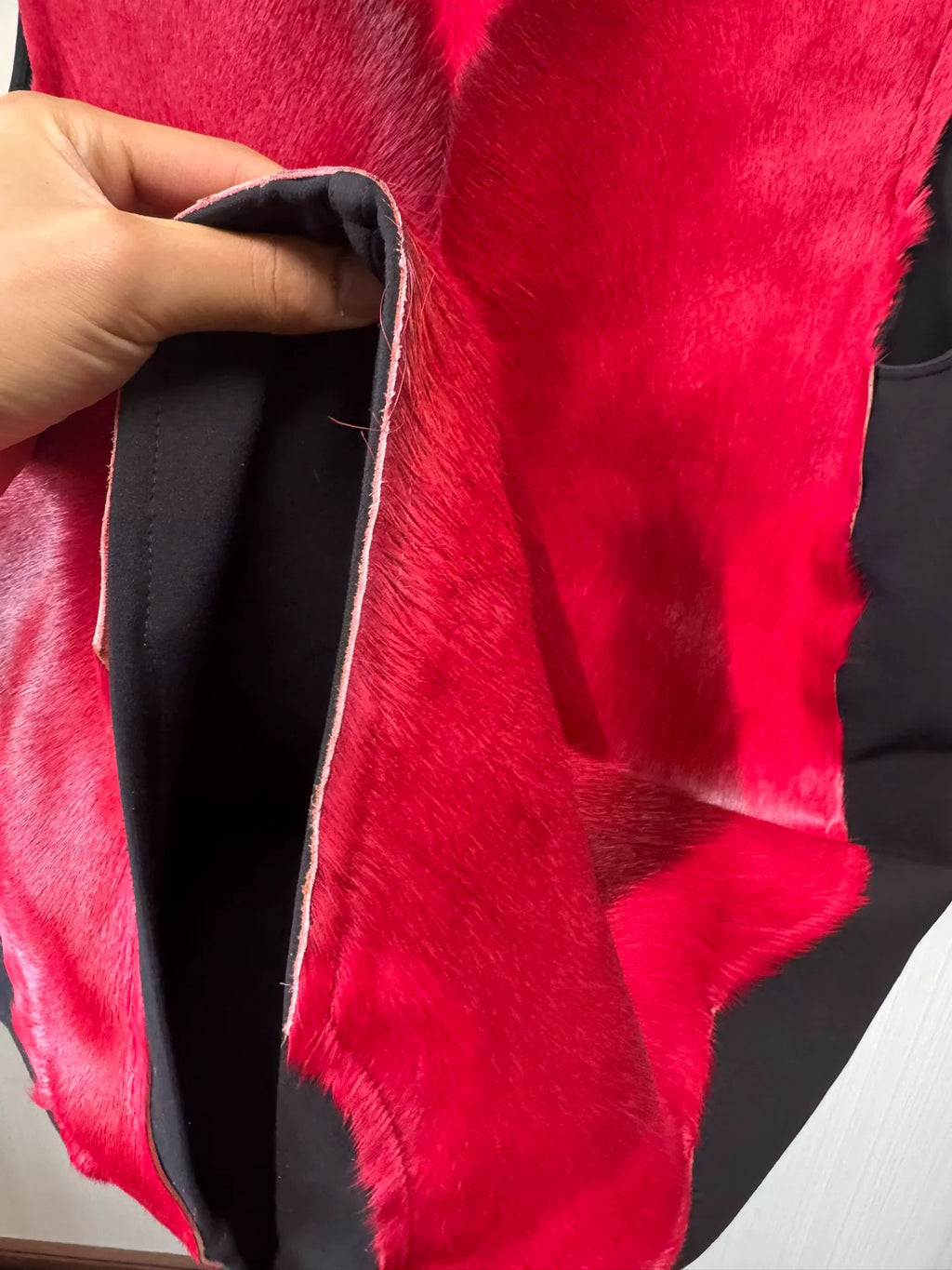 Rick Owens red horsehair panel tank top