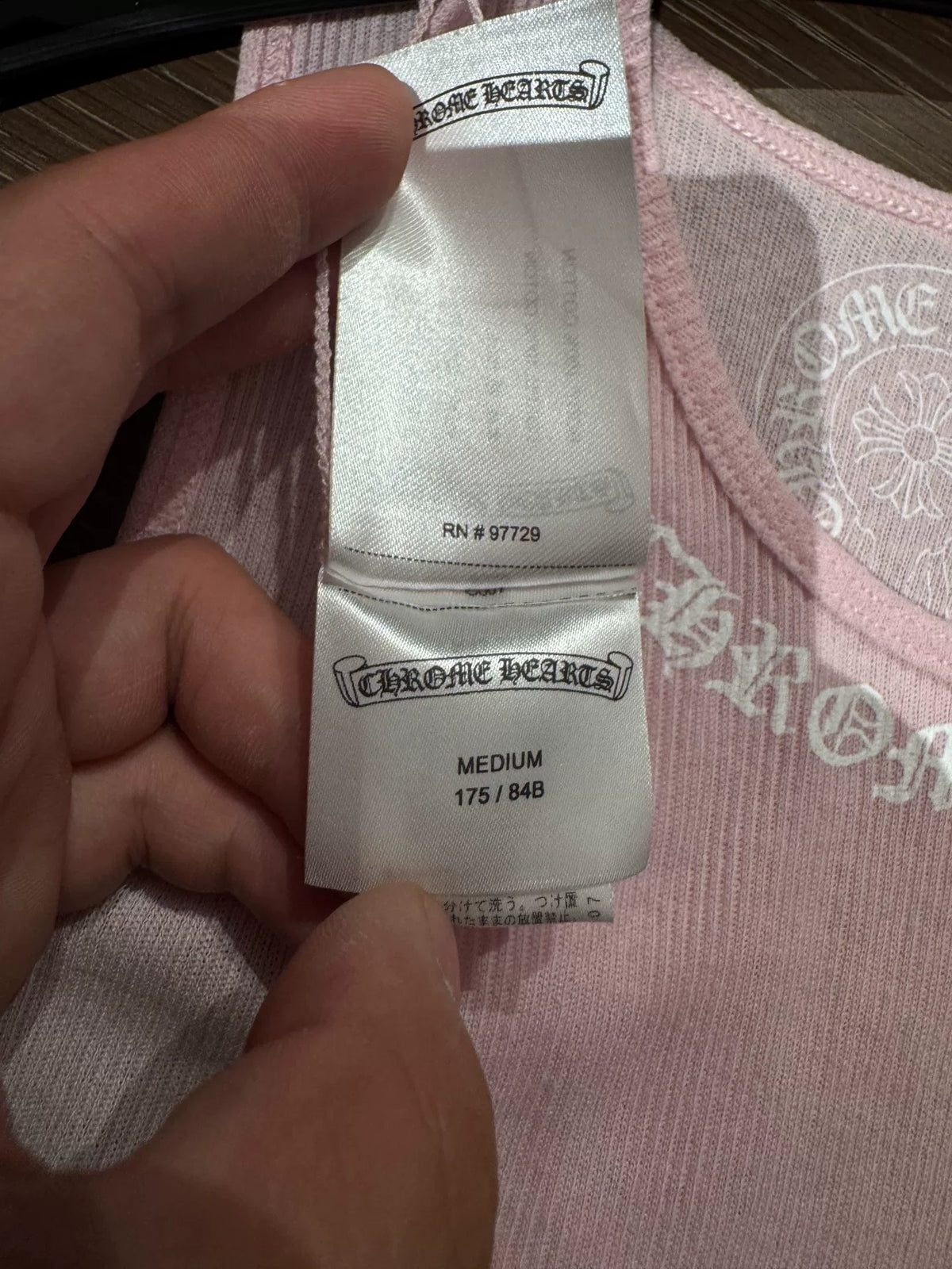 Chrome Hearts pink Sanskrit Valentine's Day limited edition tank top