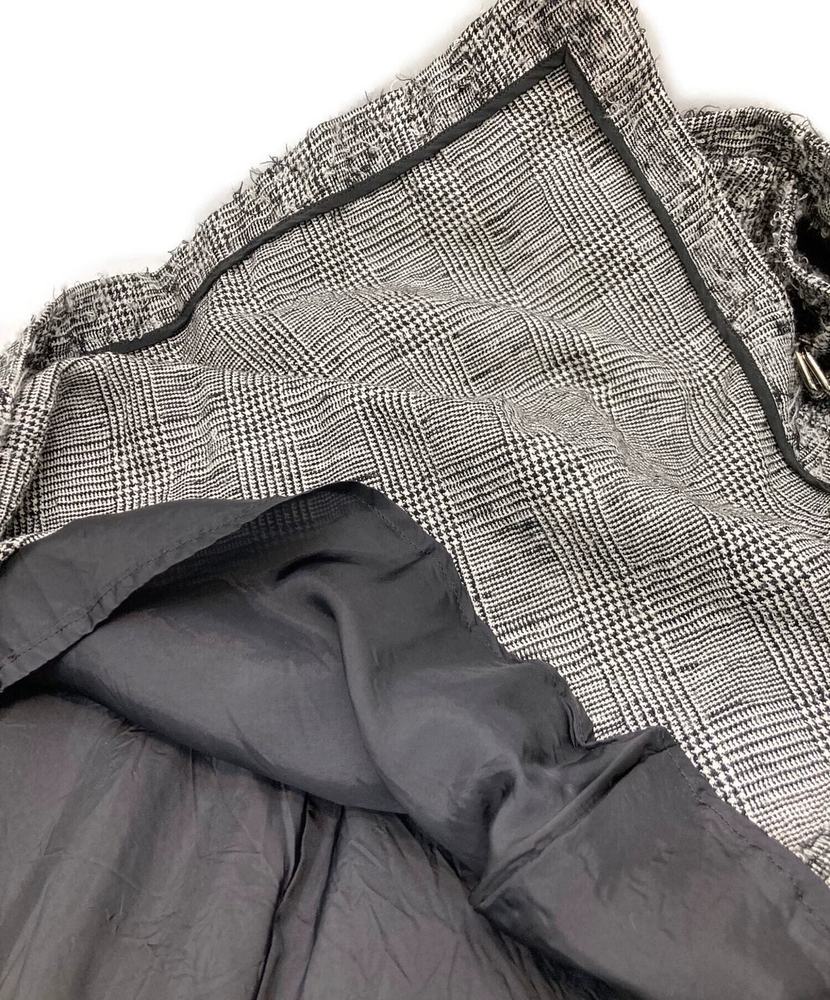 Y's Yohji Yamamoto AW20 Houndstooth Irregular Skirt