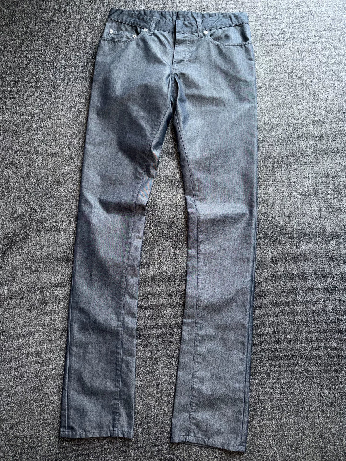 Balenciaga 13FW Metallic Straight-Leg Pants Jeans