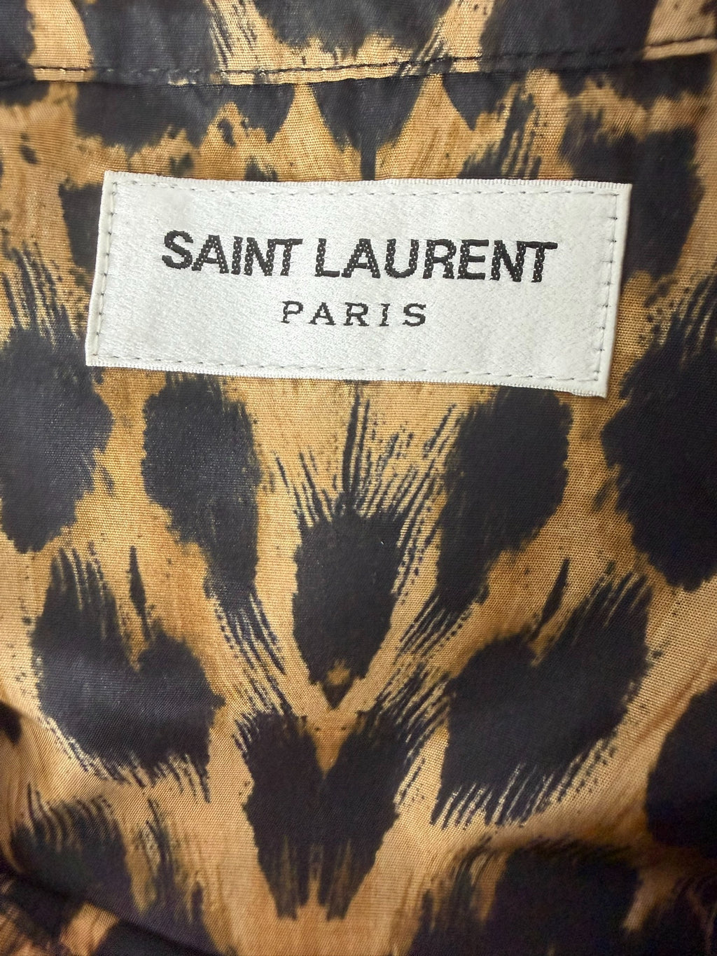 Saint Laurent 24ss Leopard Pattern Silk Shirt