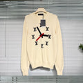 Louis Vuitton Wool Clock Logo Off-White Knit Sweater