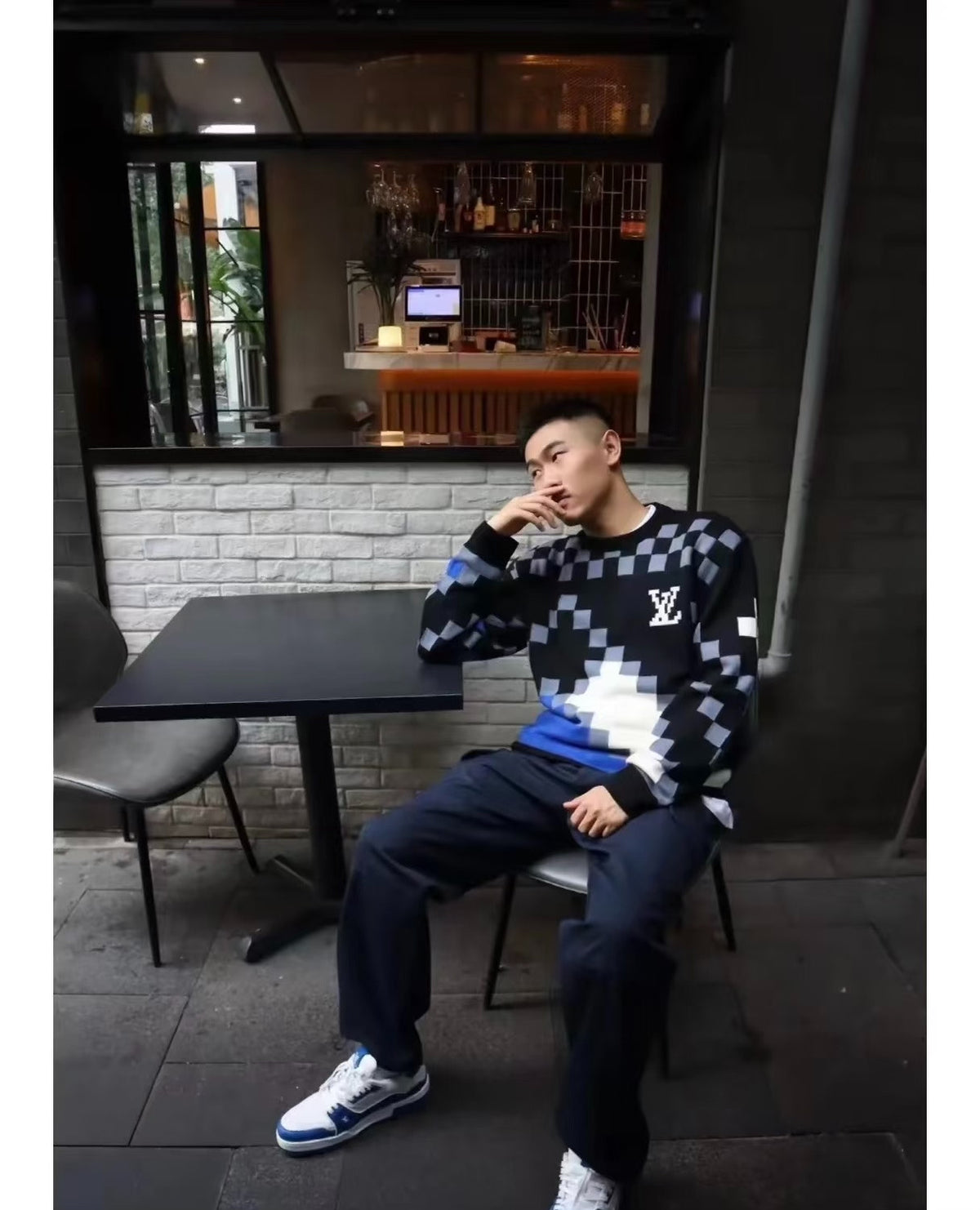 Louis Vuitton Mosaic Logo Knit Sweater