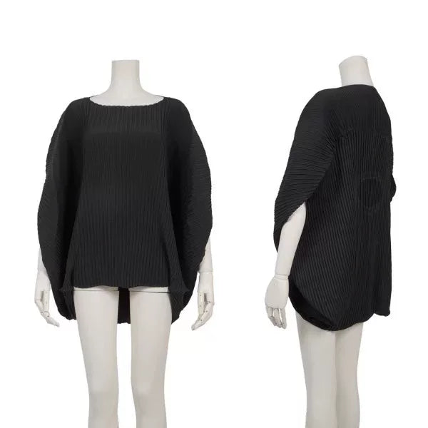Issey Miyake Vintage Black Disc Pleated Top