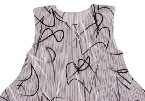 Issey Miyake Vintage Grey Patterned Pleated Top