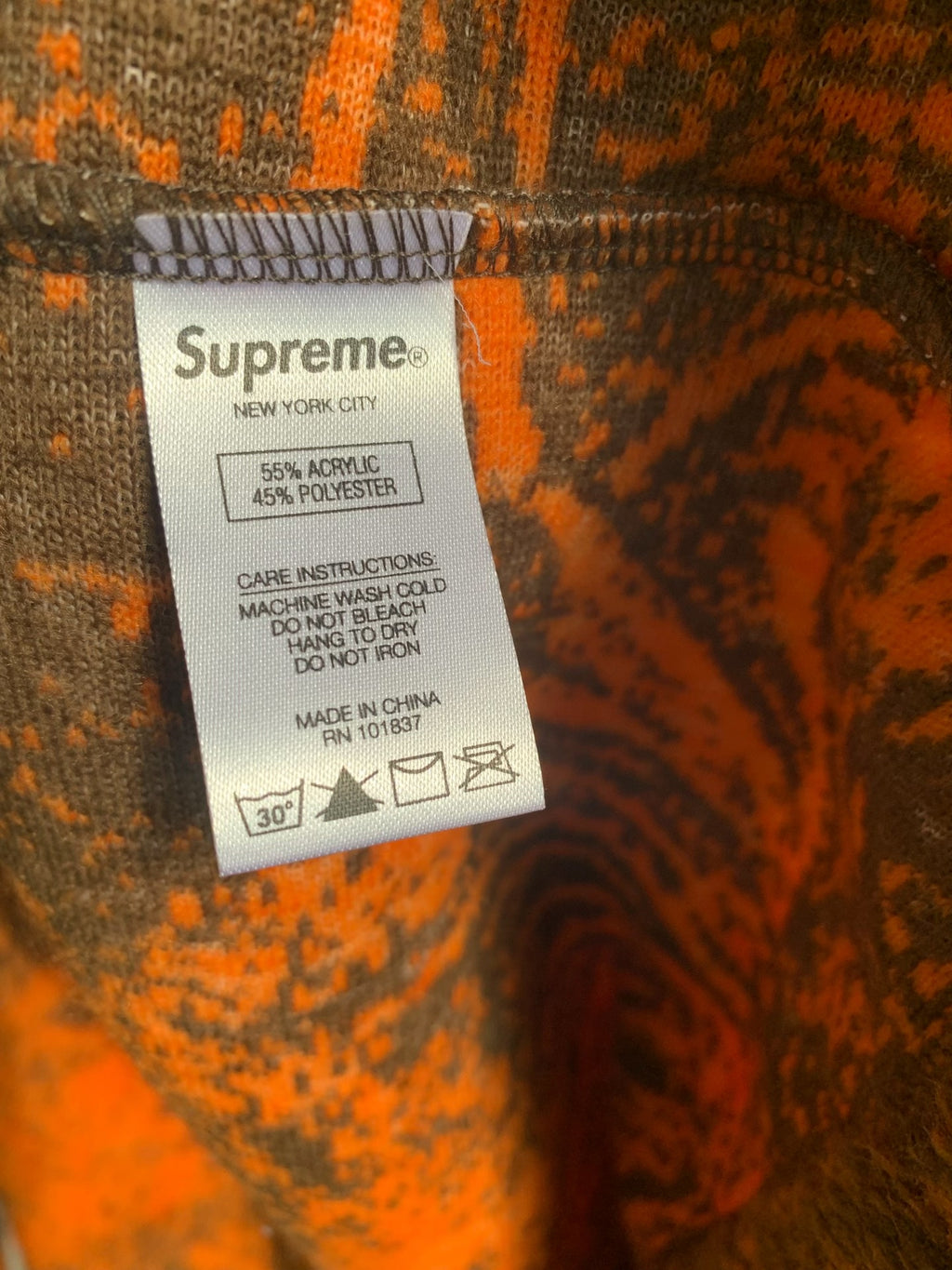 Supreme SS19 Orange Wolf Fleece Jacket