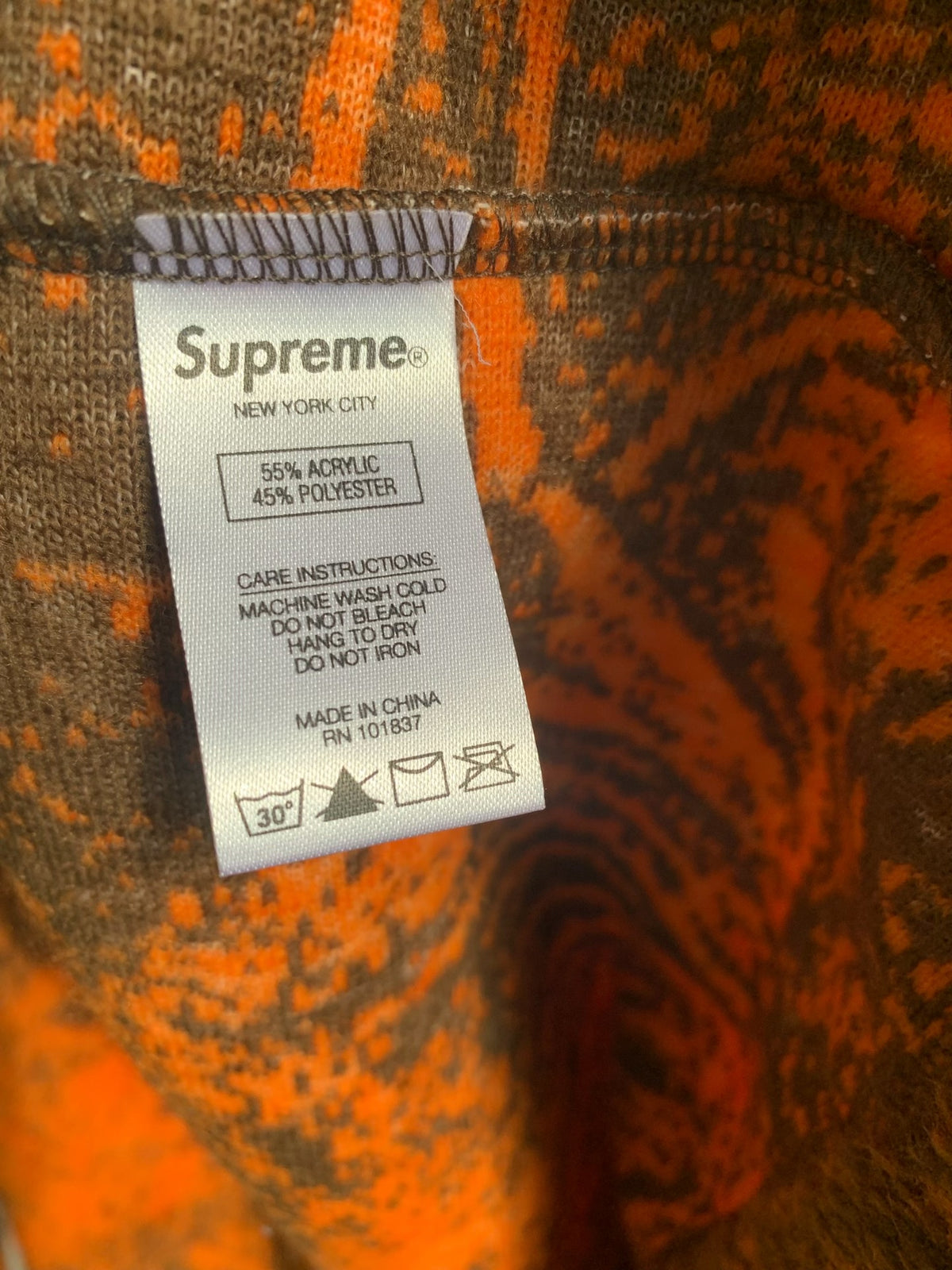 Supreme SS19 Orange Wolf Fleece Jacket