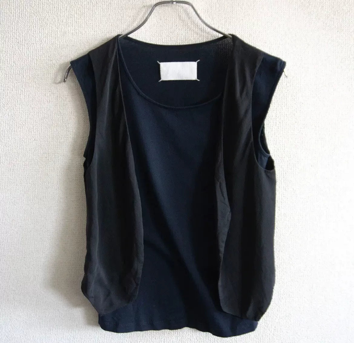 Maison Margiela 2000s Silk Fake Two-Piece Sleeveless Top