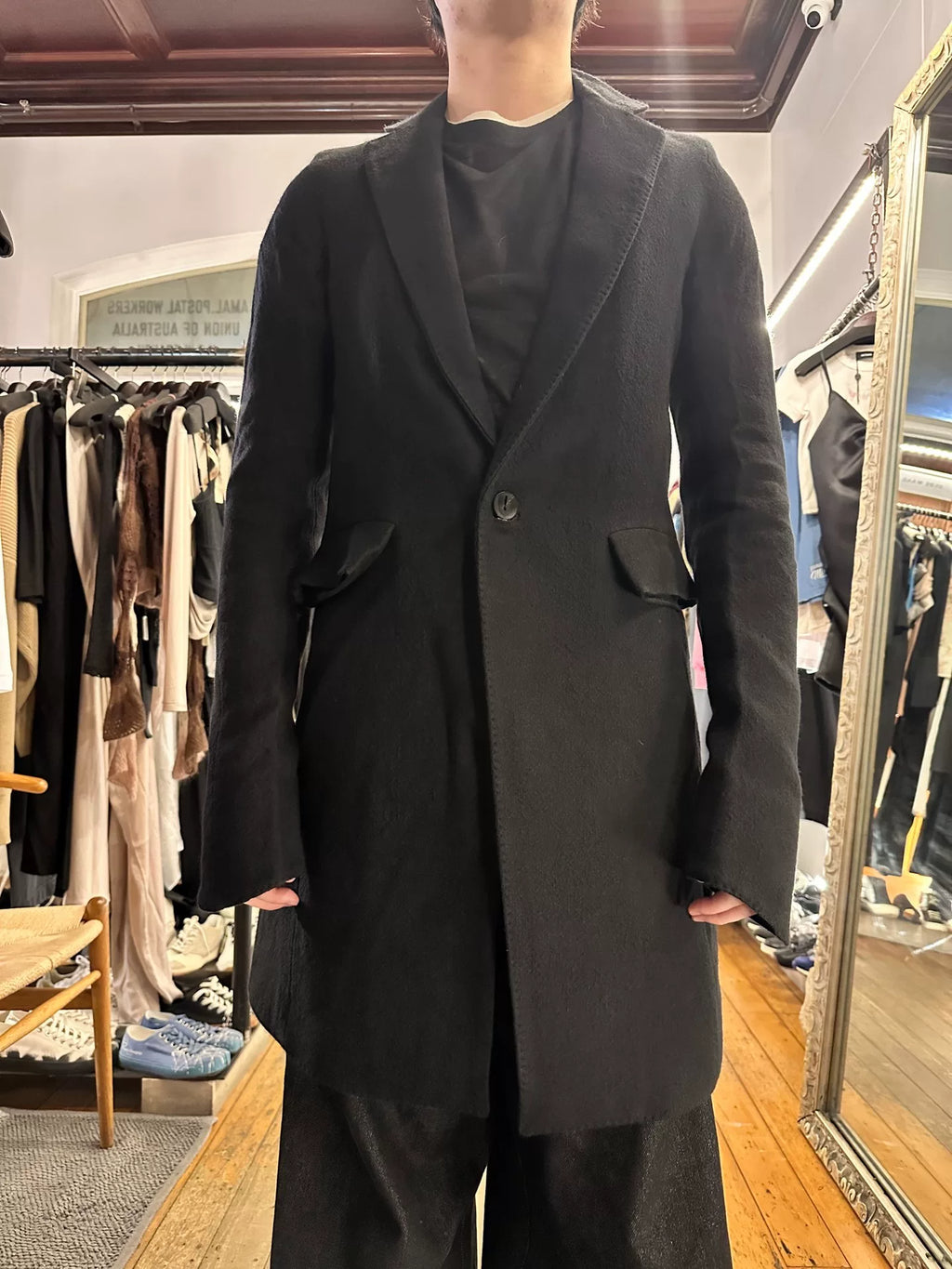 Y/Project FW12 3D Yohan Serfaty Black Wool Coat