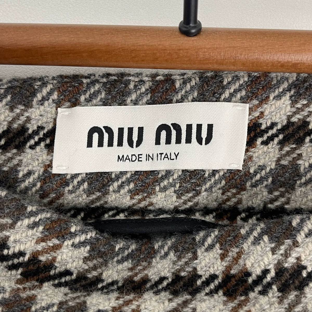 Miumiu Houndstooth Pleated Skirt