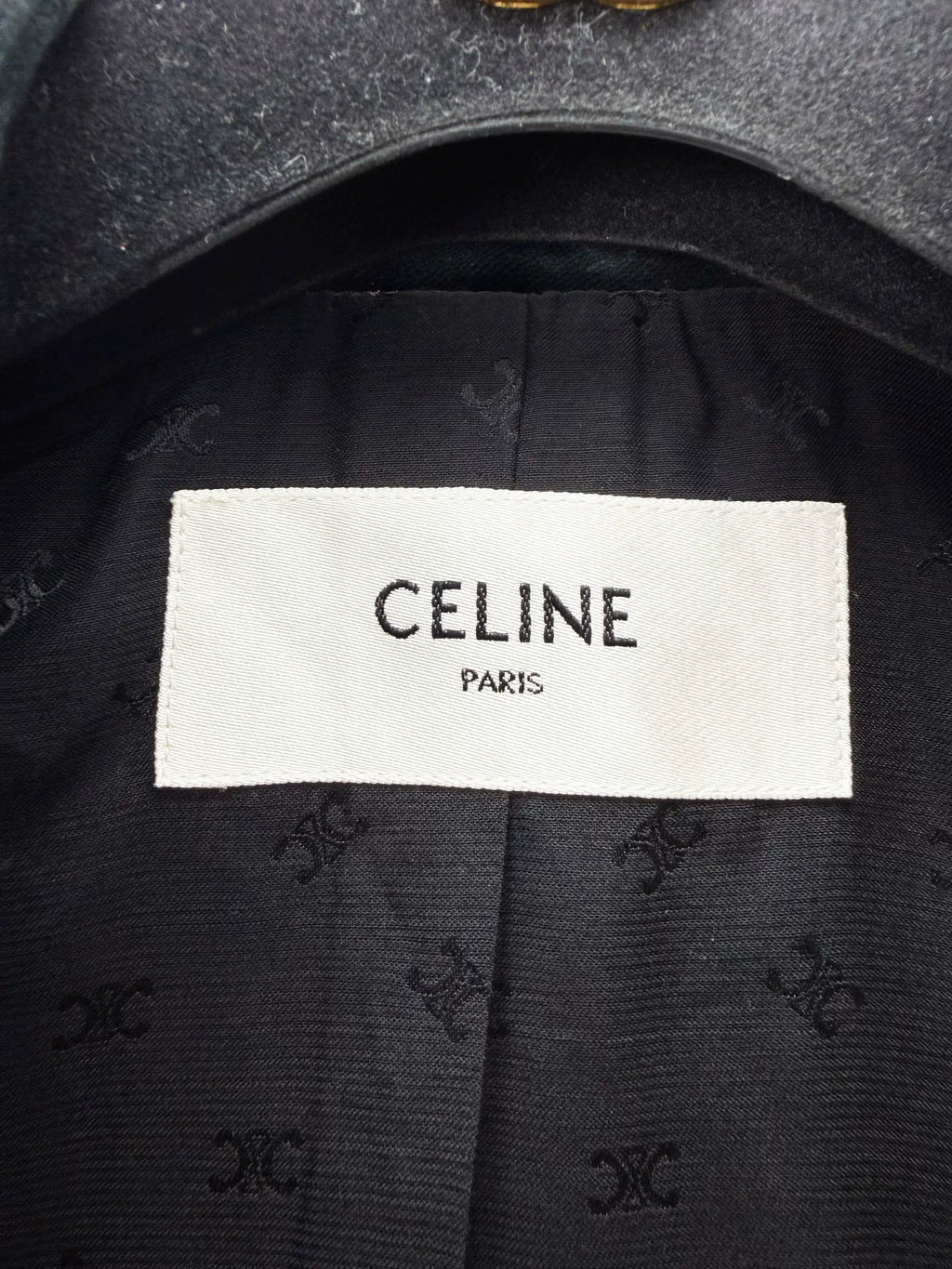 Celine Black Ink Green Velvet Gold-Button Jacket