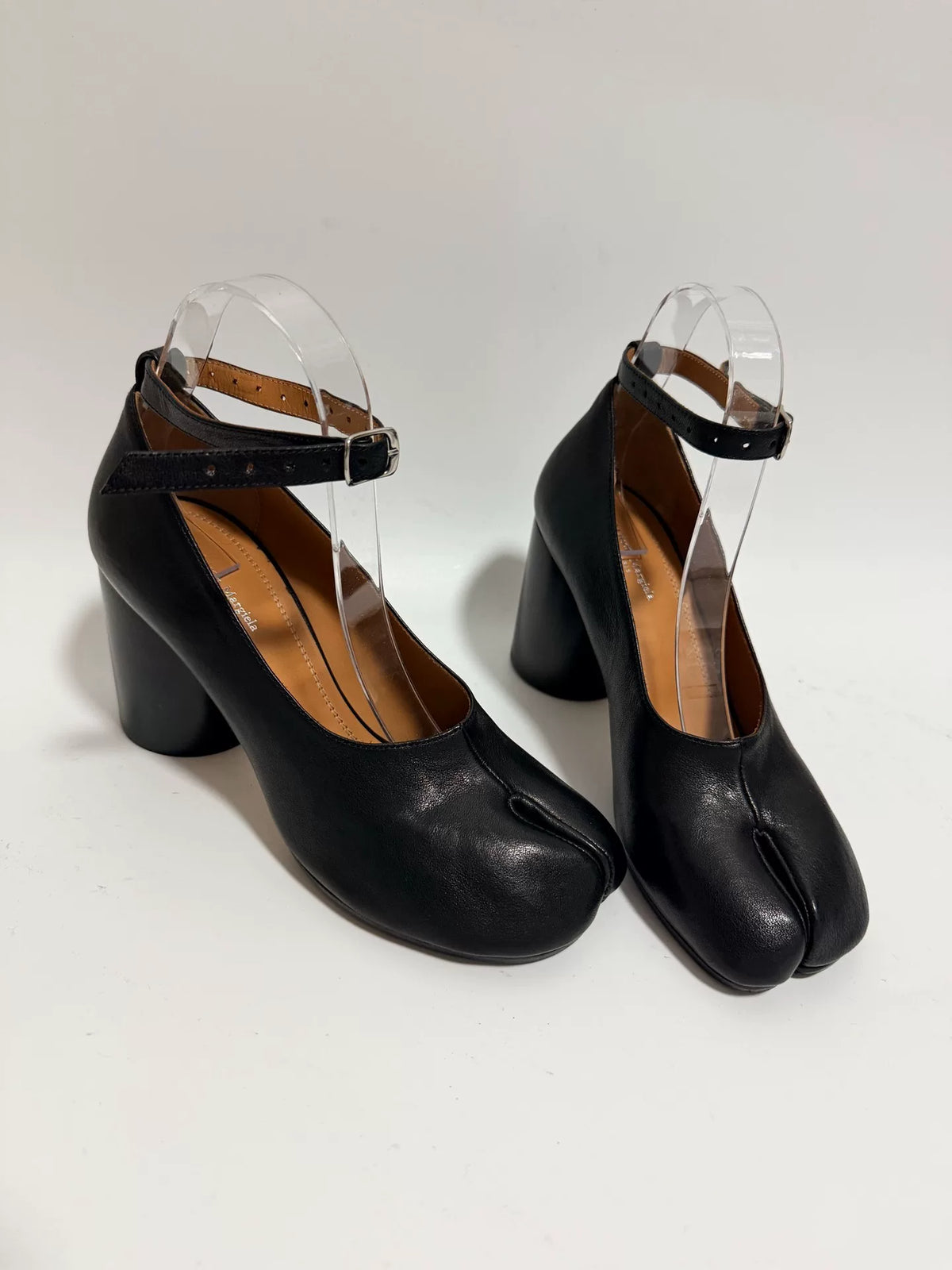 Maison Margiela Black Tabi Split-Toe 8cm Heel Lambskin Shoes