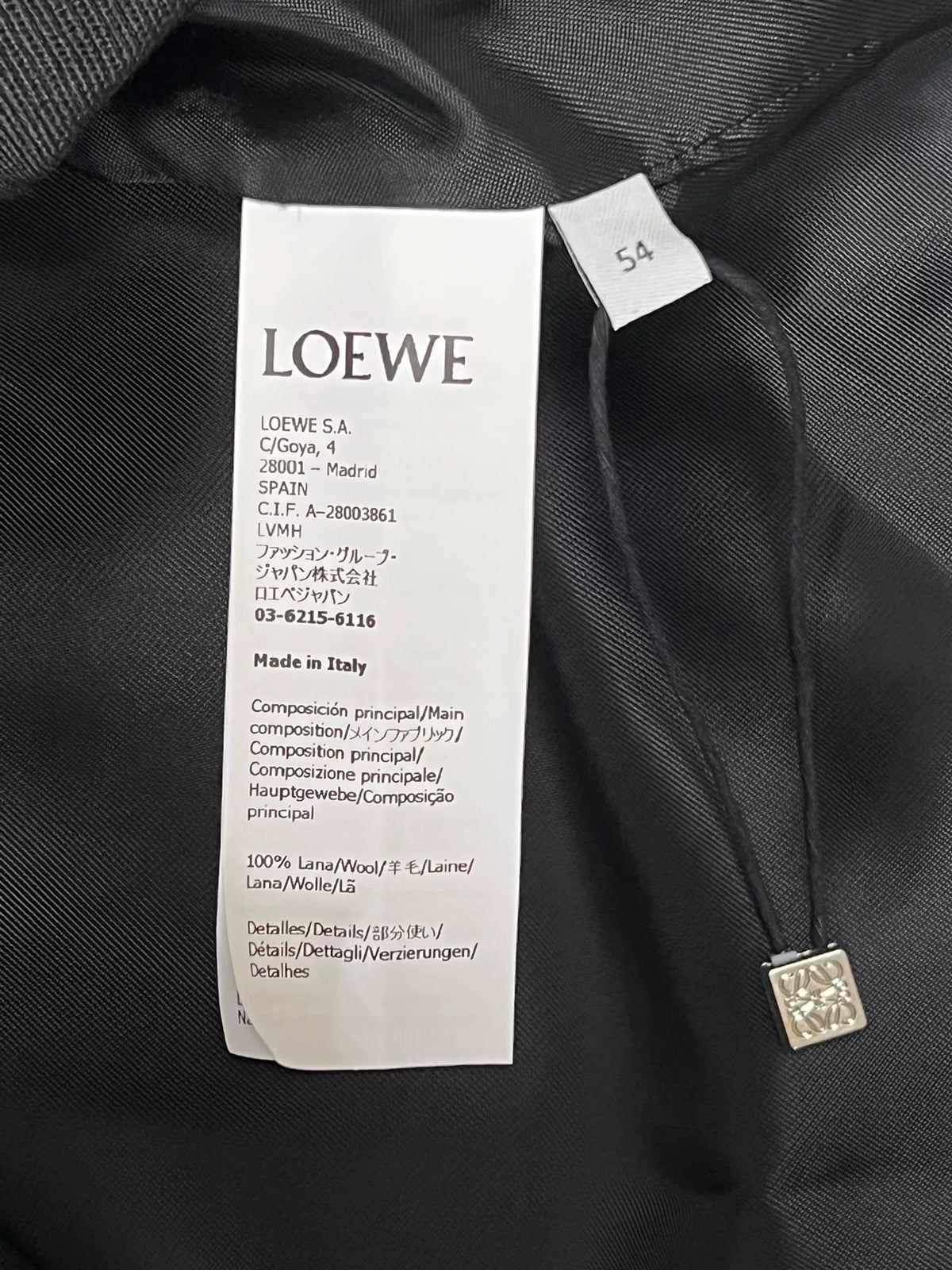 Loewe Black Leather-Patch Zip-Up Jacket