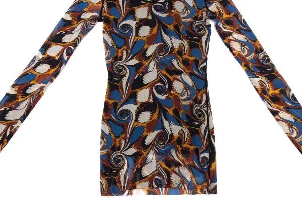 Jean Paul Gaultier Vintage Dark Floral Mesh Top