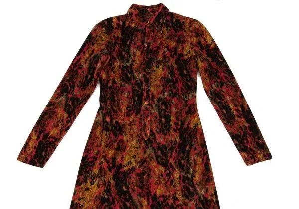 Jean Paul Gaultier Vintage Orange Floral Velvet Dress