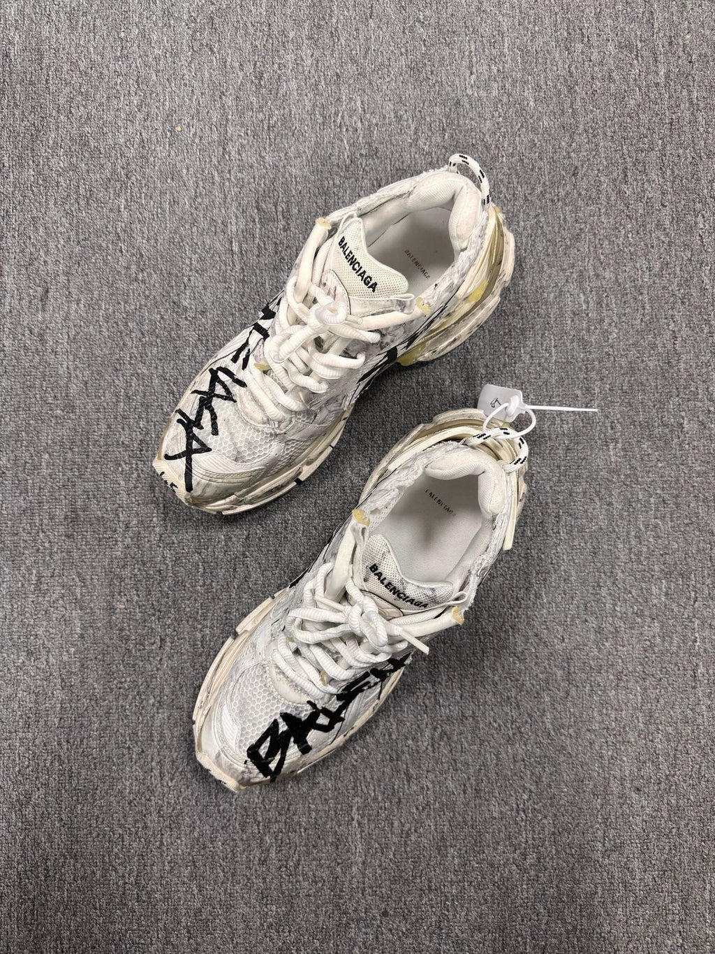 Balenciaga Runner Black White Graffiti Sneakers