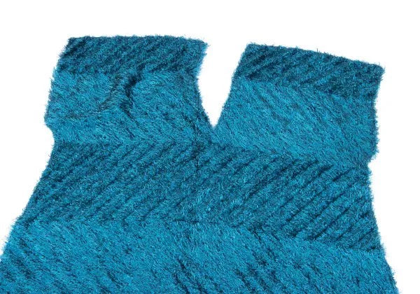 Issey Miyake Vintage Blue Faux Fur Pleated Dress