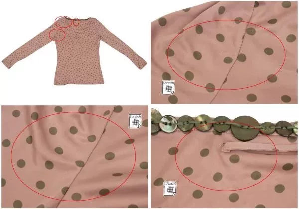Jean Paul Gaultier Vintage Pink Polka Dot Button Top