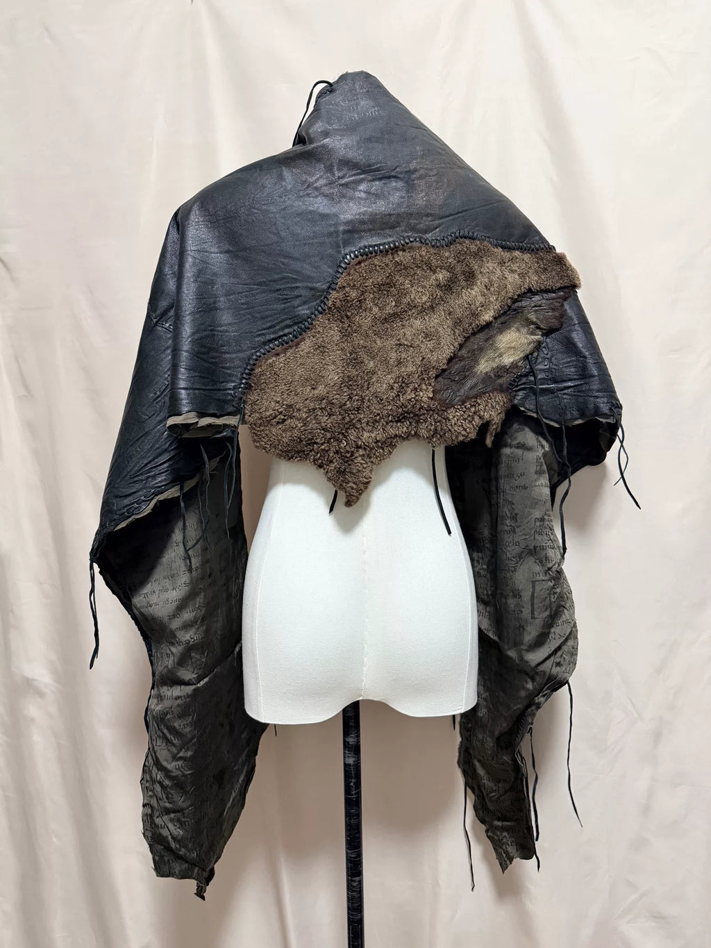 14th Addition Fur Patchwork Panel Jacket/Scarf