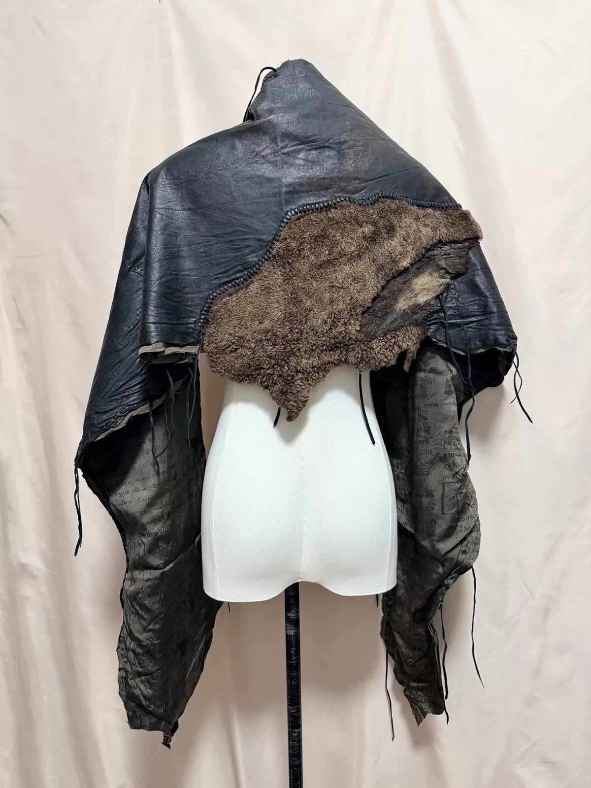 14th Addition Fur Patchwork Panel Jacket/Scarf