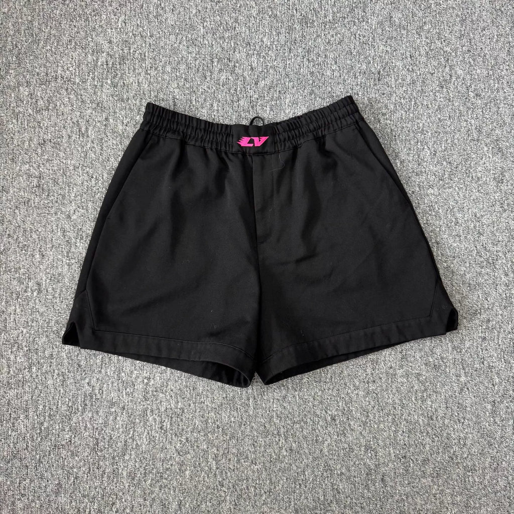 Louis Vuitton LV black and pink embroidered logo shorts