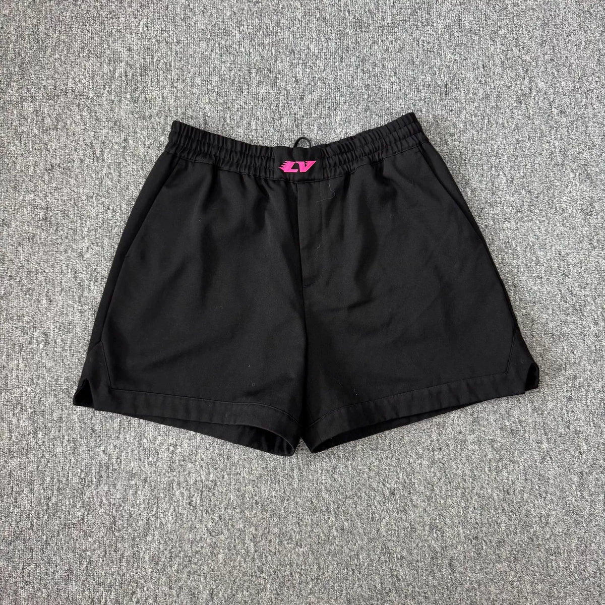 Louis Vuitton LV black and pink embroidered logo shorts