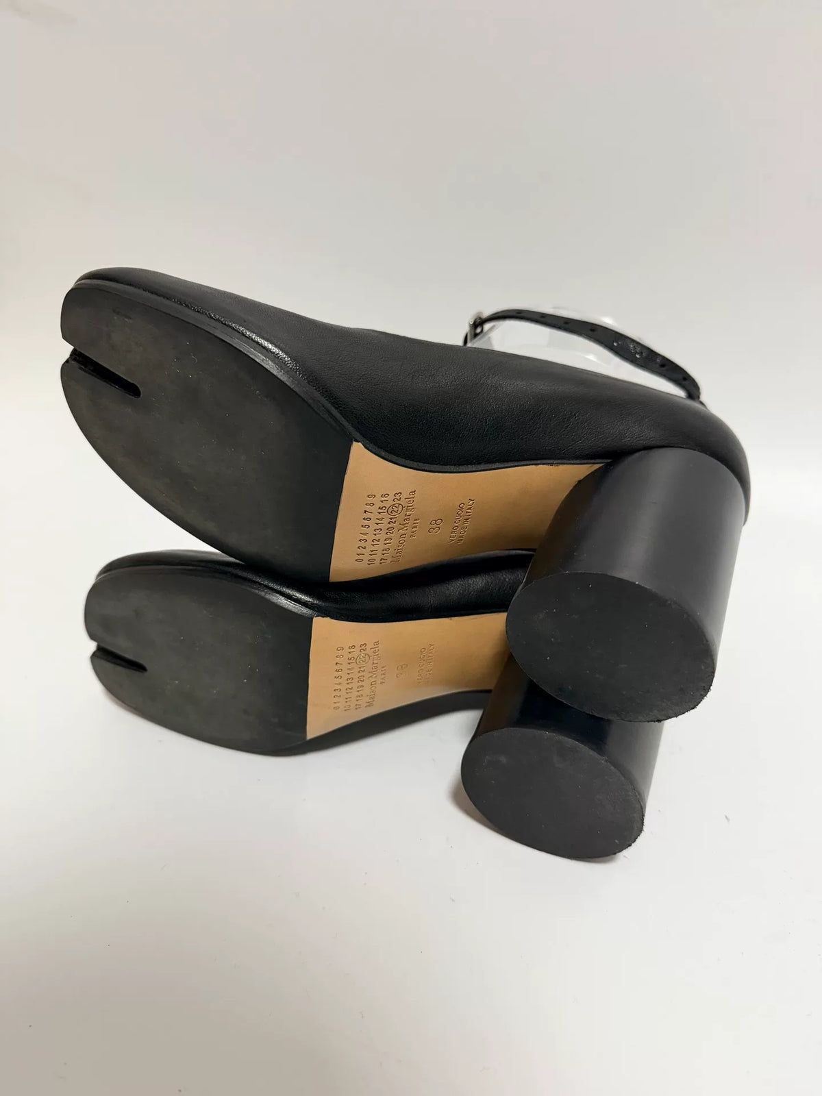 Maison Margiela Black Tabi Split-Toe 8cm Heel Lambskin Shoes