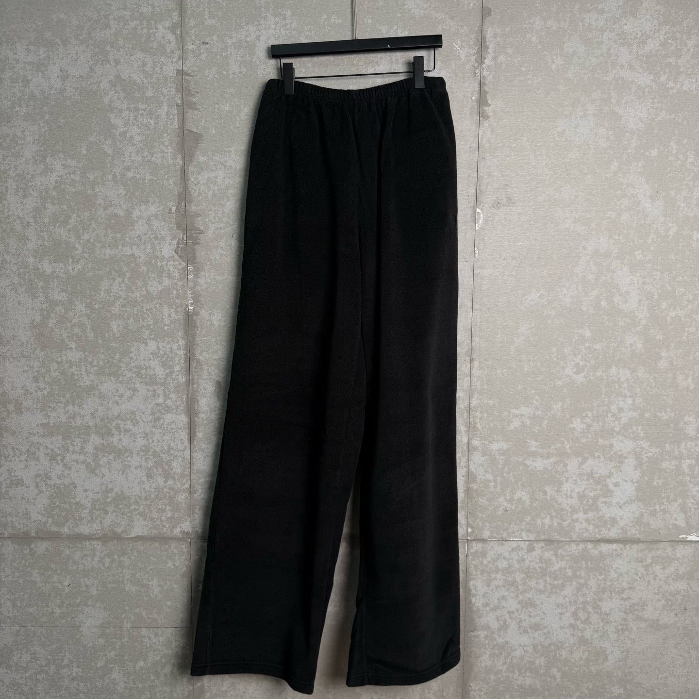 Balenciaga Black Shearling Wide-Leg Pants