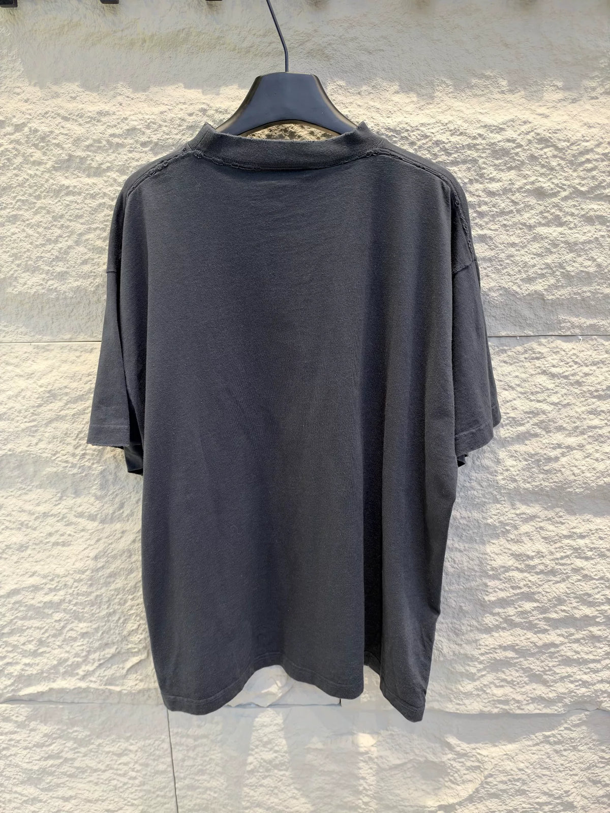 Balenciaga Black Planet Earth Printed Short Sleeve T-Shirt