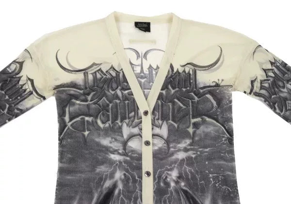 Jean Paul Gaultier Vintage Grey Demon Mesh Cardigan
