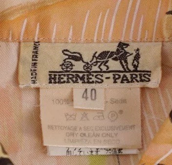HERMES 1990s Concert Print Long Sleeve Silk Shirt