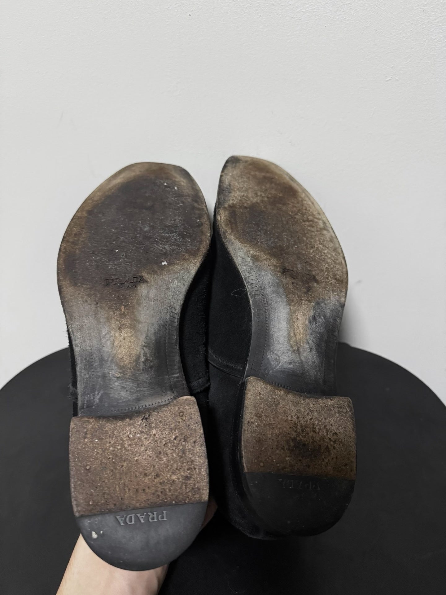 Prada Suede Stitch Derby Shoes