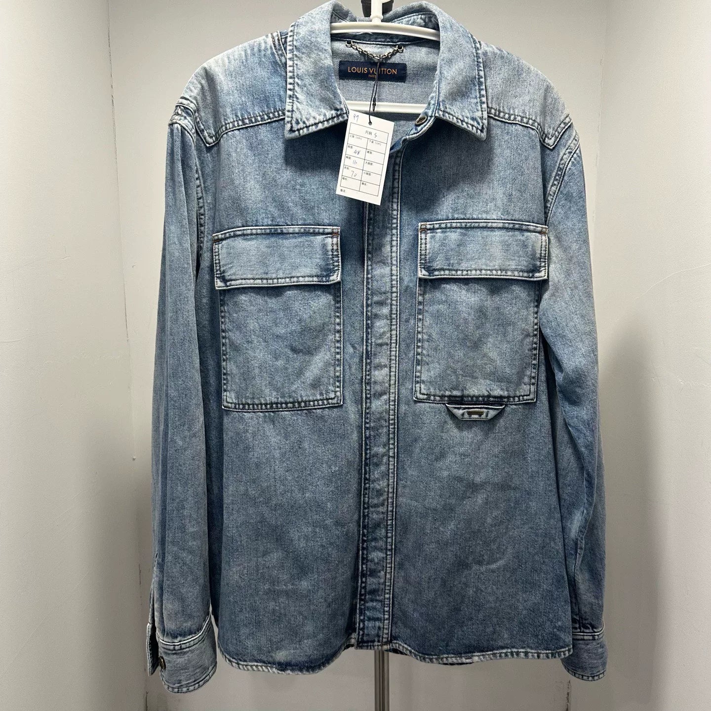 Louis Vuitton Blue Washed Distressed Denim Jacket
