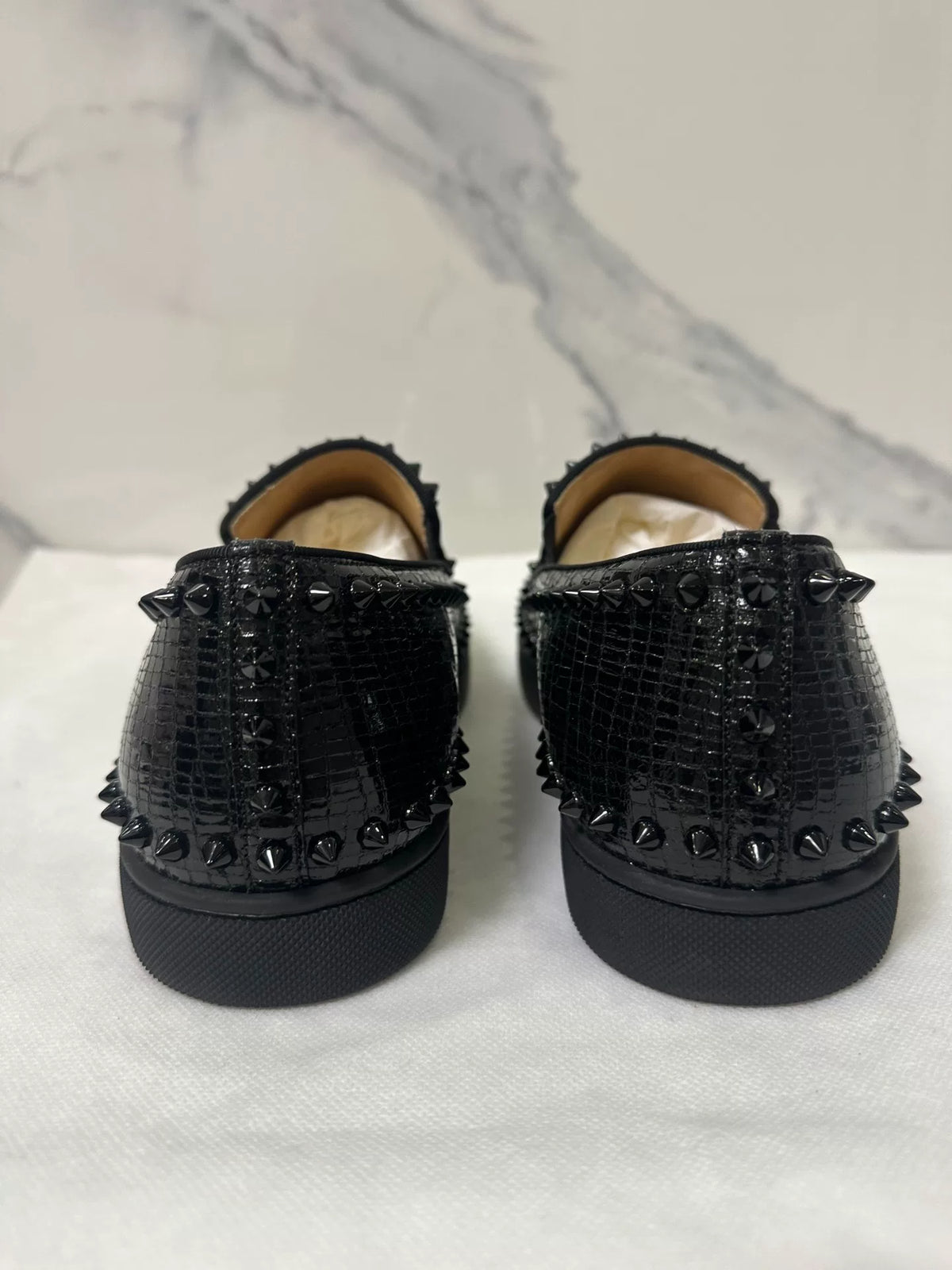 Christian Louboutin Black Pik Boat Loafers