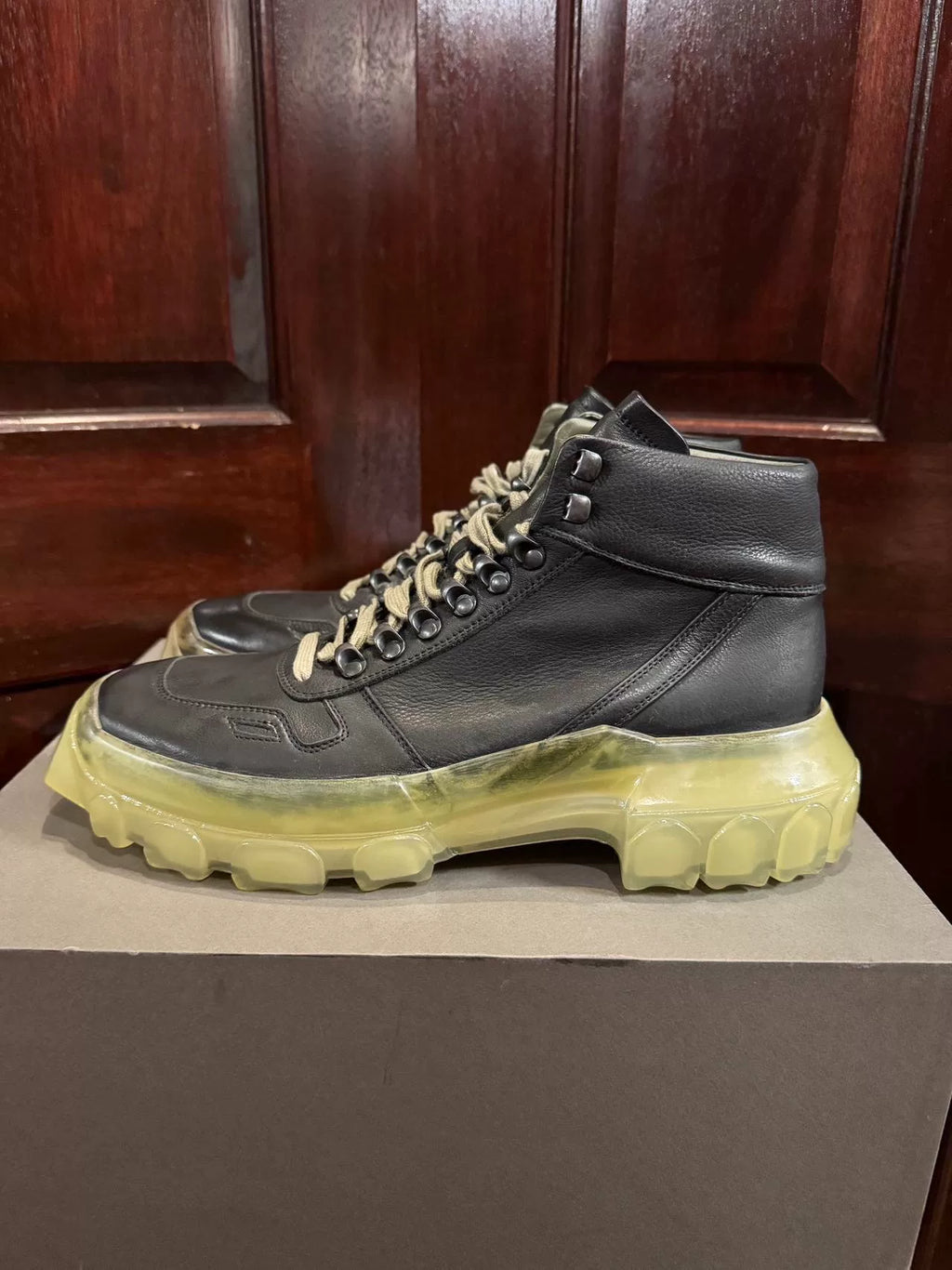 Rick Owens FW19 Black Clear Tractor Sneakers