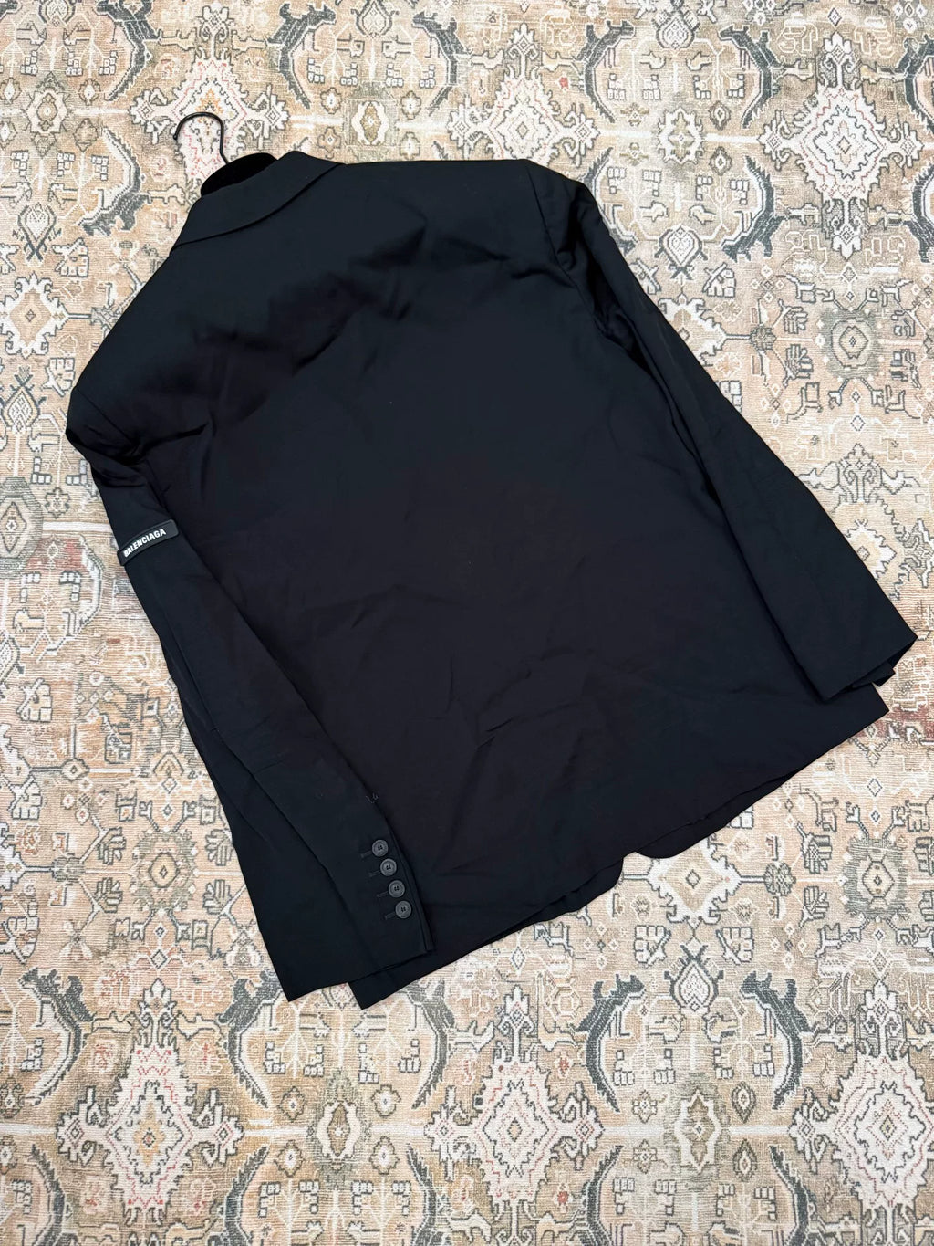 Balenciaga sleeve patch silk suit jacket