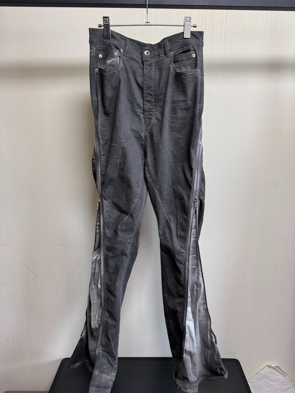 Rick Owens washed banana zipper jeans