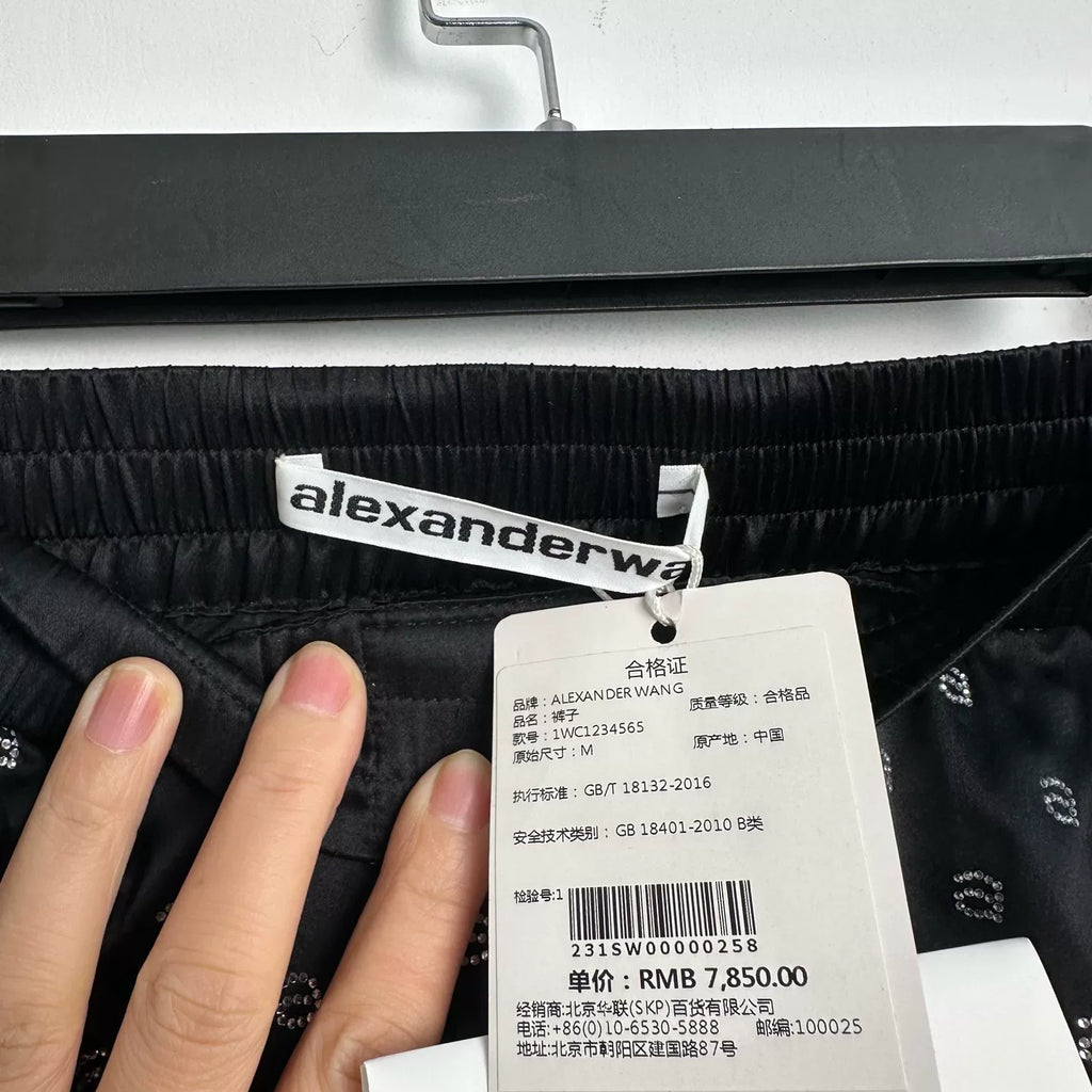 Alexander Wang Rhinestone Straight Casual Long Pants