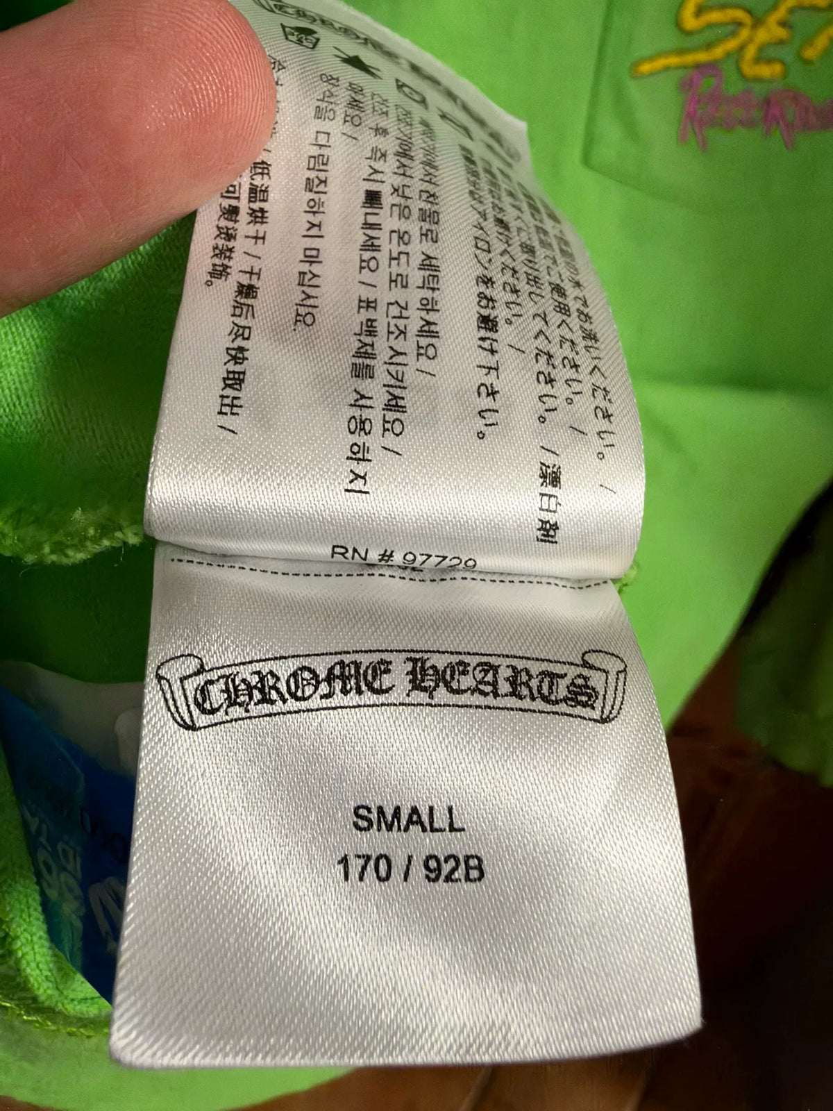 Chrome Hearts Green Graffiti Long Sleeve Top