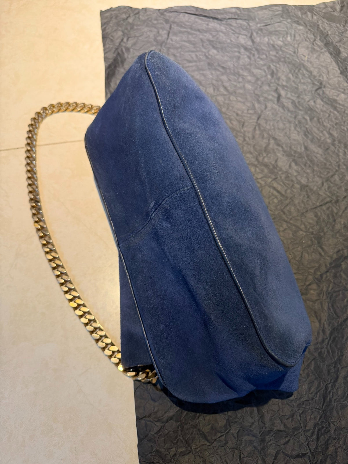 CELINE GOURMETTE Suede Micro-Logo Tote Bag
