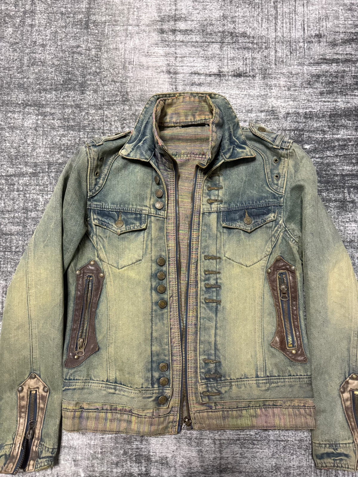 LGB-style vintage Japanese brand TRIXY washed epaulet denim jacket