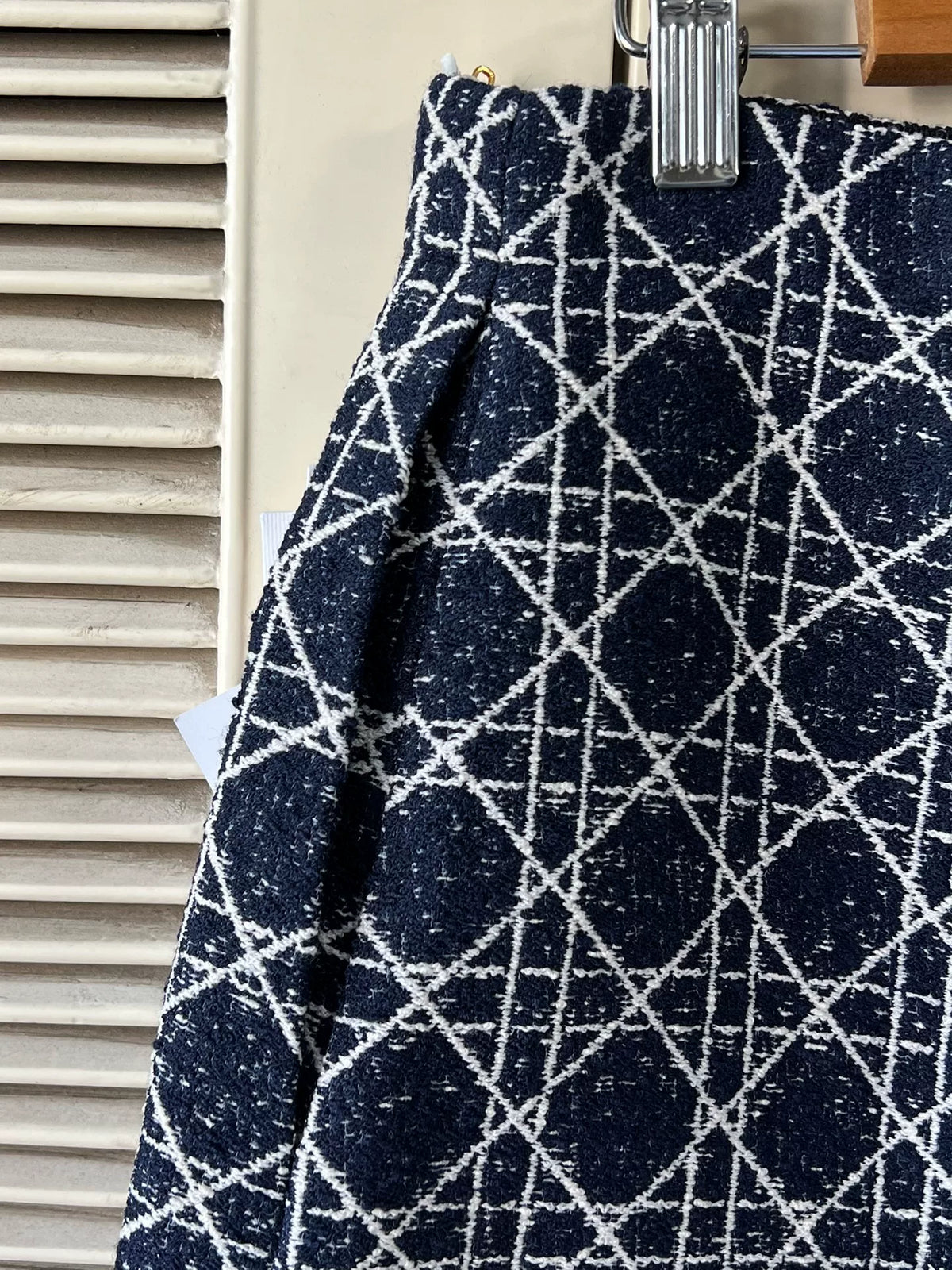 Dior Macrocannage Blue White Tweed Trousers