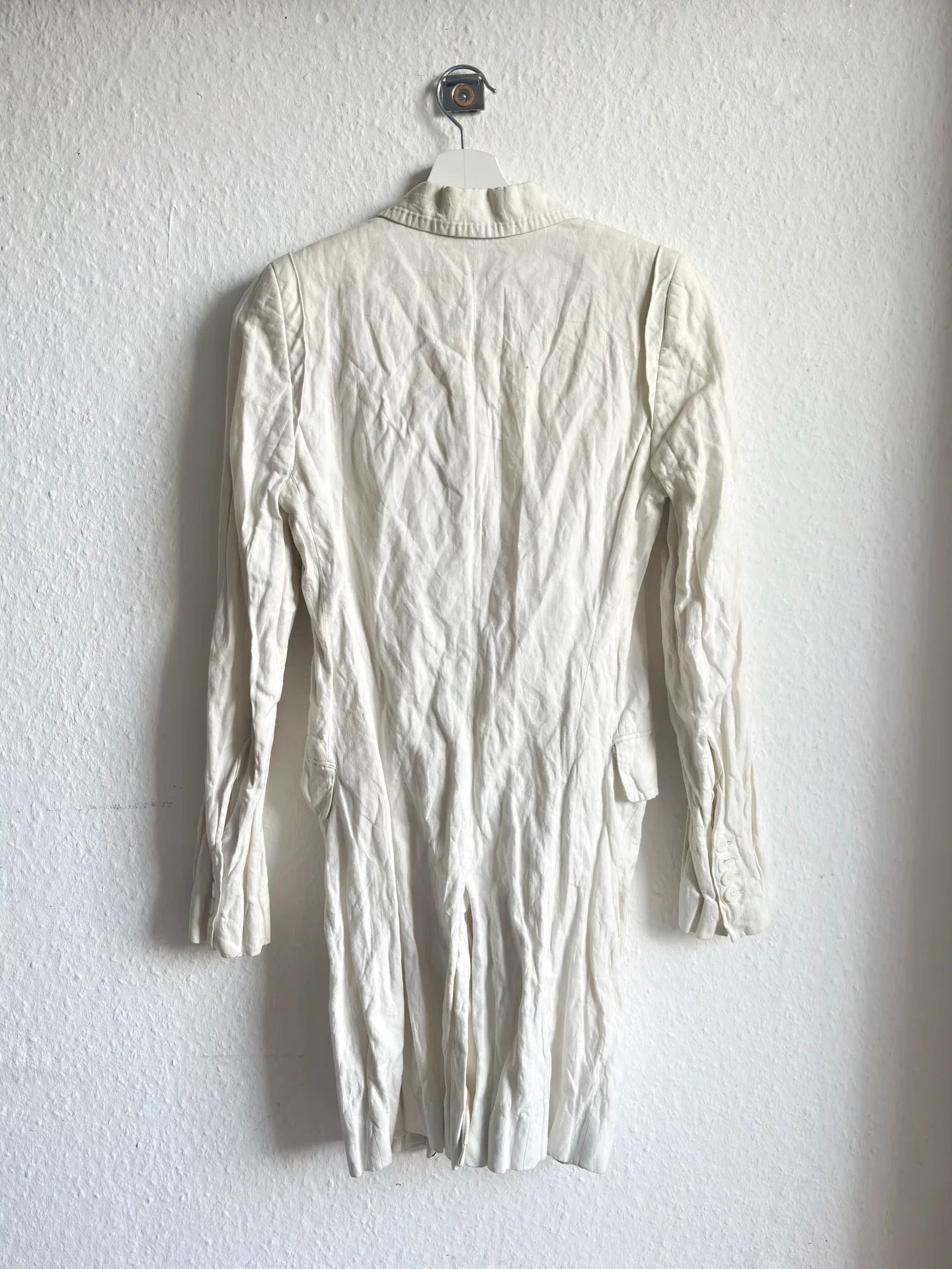 Ann Demeulemeester 11SS White Runway Silk Cotton Tailcoat