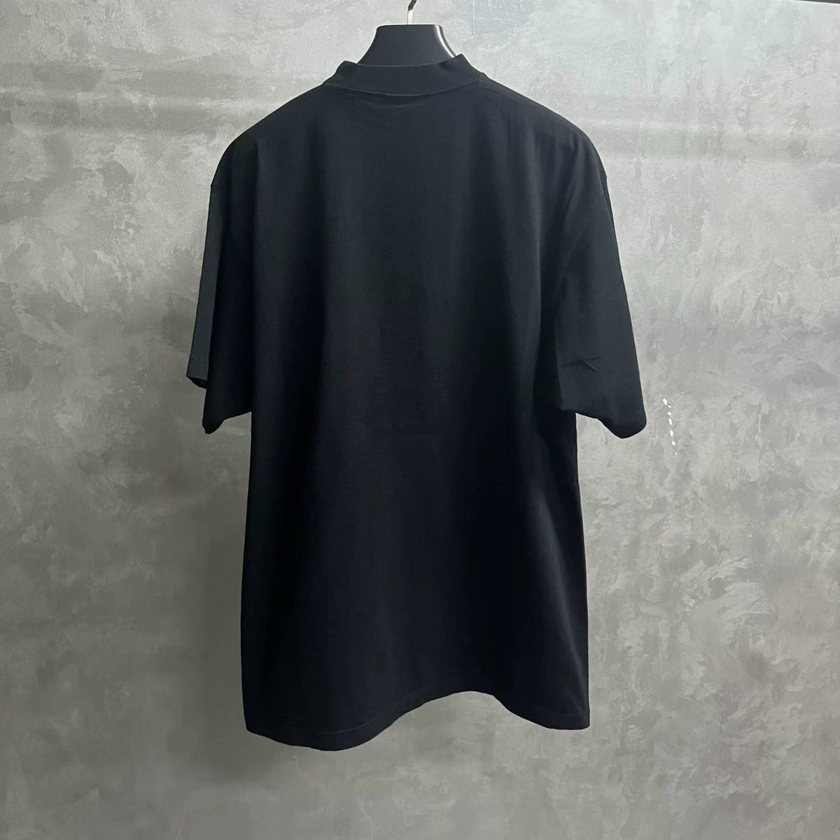 Balenciaga Black Logo Embroidered Crew Neck T-Shirt