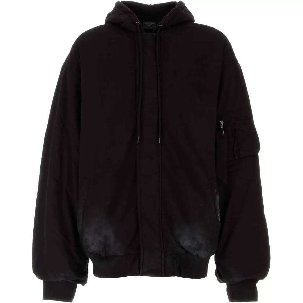 Balenciaga Navy Blue Double B Spray Paint Print Combed Cotton Jacket