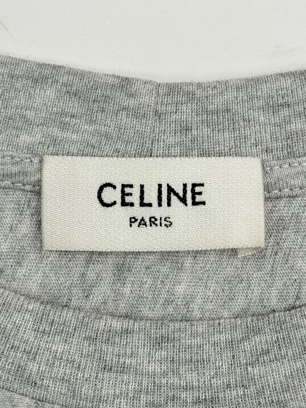 Celine SS26 Grey Logo Print Short Sleeve T-Shirt