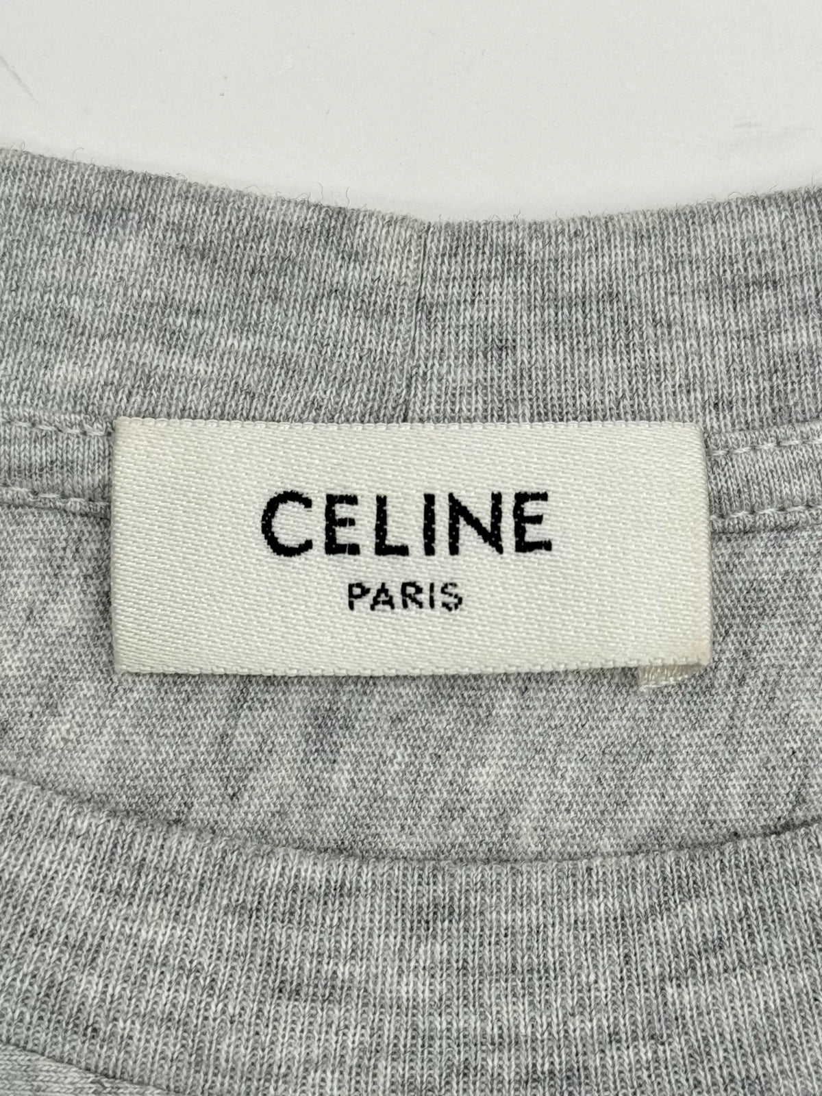 Celine SS26 Grey Logo Print Short Sleeve T-Shirt