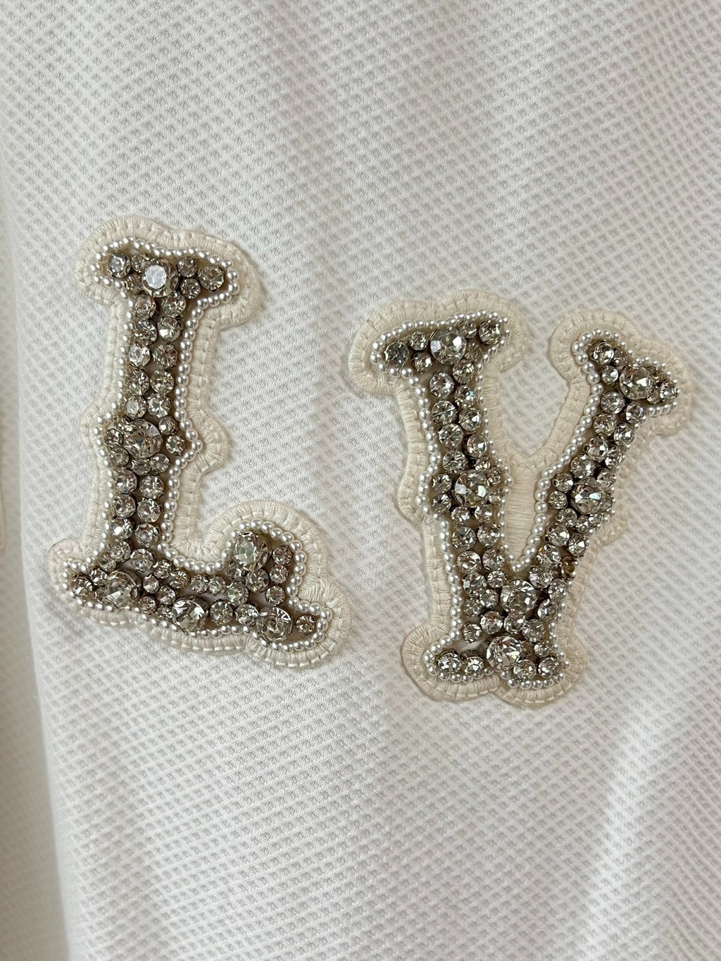 Louis Vuitton Rhinestone Embroidery Short Sleeve Shirt
